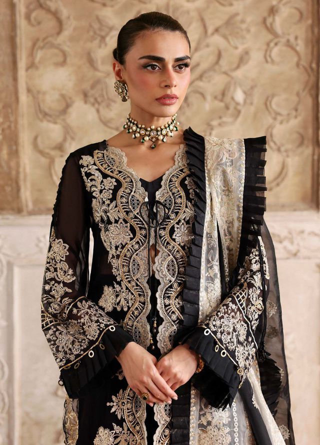 Parishay Embroidered Chiffon Suits Unstitched 3 Piece PRS25JP D-09 JRA - 09 - Formals Collection