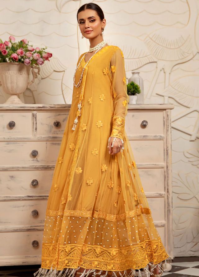 Pashmire Pret Embroidered Net 3 Piece Suit Zarnish