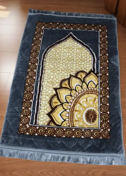 Plush Mink Mughal Plus Cloudy Prayer Mat-Cloud Gray