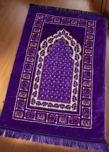 Plush Mink Mughal Plus Cloudy Prayer Mat-Plum