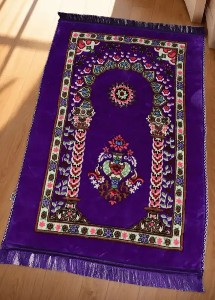 Plush Mink Mughal Plus Cloudy Prayer Mat-Violet