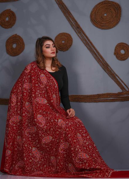 Sanaulla Exclusive Range Embroidered Pashmina  Shawl SU21PS 323861 - Pashmina Shawls