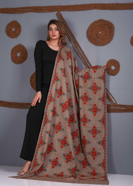 Sanaulla Exclusive Range Embroidered Pashmina  Shawl SU21PS 323864 - Pashmina Shawls