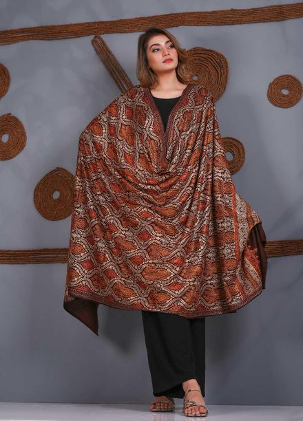 Sanaulla Exclusive Range Embroidered Pashmina  Shawl SU21PS 323885 - Pashmina Shawls