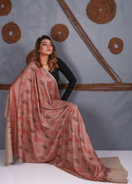 Sanaulla Exclusive Range Embroidered Pashmina  Shawl SU21PS 323891 - Pashmina Shawls