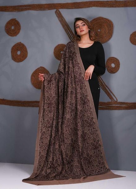Sanaulla Exclusive Range Embroidered Pashmina  Shawl SU21PS 323995 - Pashmina Shawls