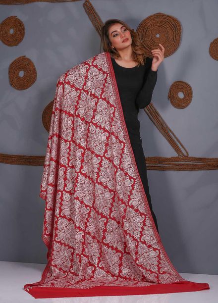 Sanaulla Exclusive Range Embroidered Pashmina  Shawl SU21PS 323999 - Pashmina Shawls