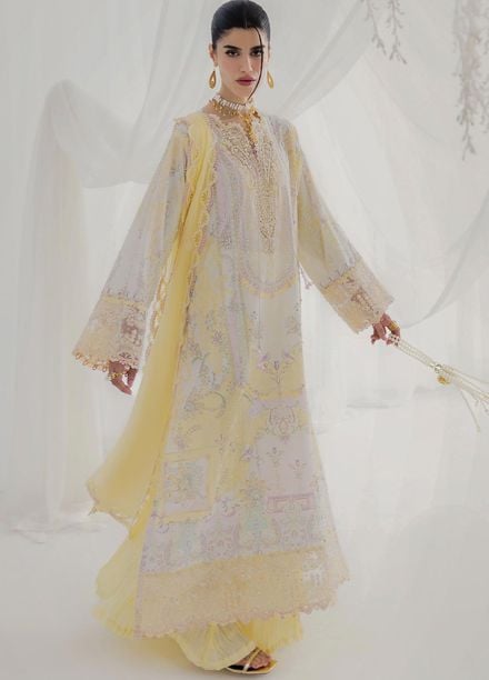 Qalamkar Embroidered Silk Suits Unstitched 3 Piece QLM25LS D-03 Leni - Festive Collection