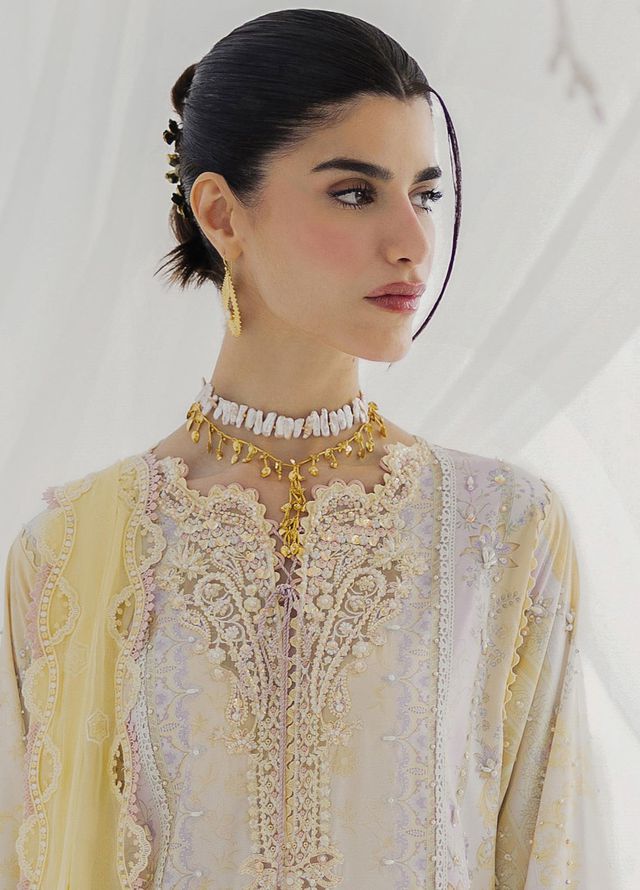 Qalamkar Embroidered Silk Suits Unstitched 3 Piece QLM25LS D-03 Leni - Festive Collection