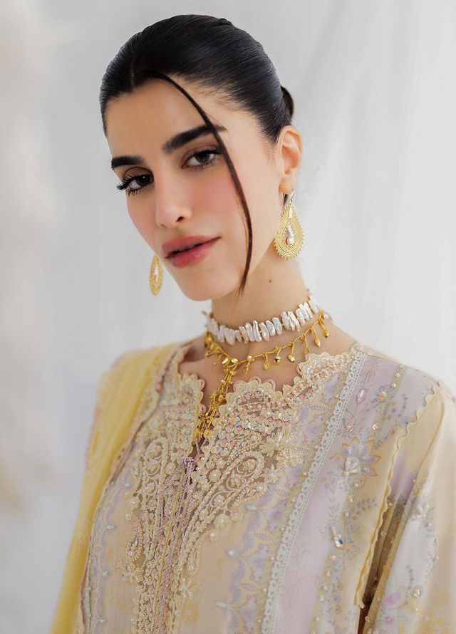 Qalamkar Embroidered Silk Suits Unstitched 3 Piece QLM25LS D-03 Leni - Festive Collection