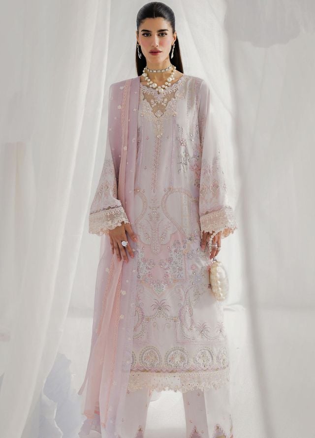Qalamkar Embroidered Silk Suits Unstitched 3 Piece QLM25LS D-04 Marlene - Festive Collection