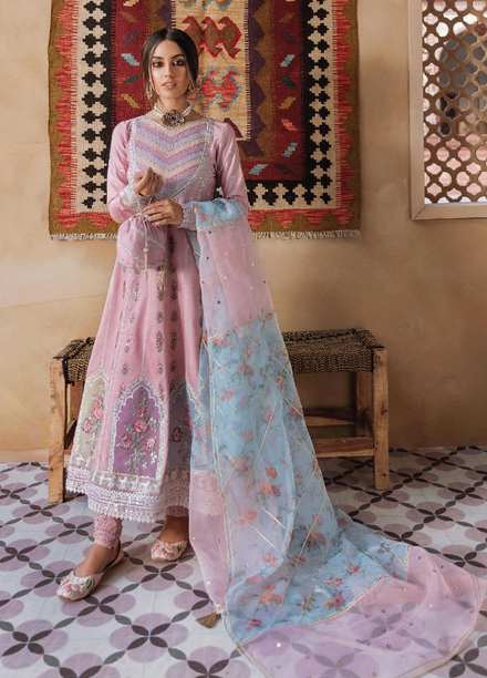 Dilara By Qalamkar Embroidered Lawn Suits Unstitched 3 Piece QLM21L 14 - Luxury Collection