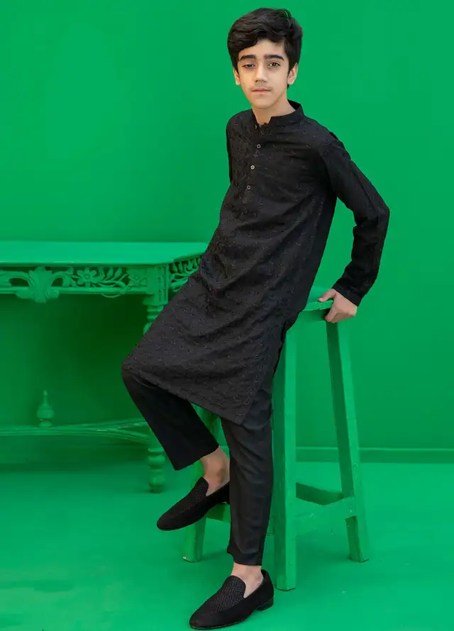  Rang By Ahmad Raza Wash N Wear Embroidered Boys Kurta Pajama -  AR-8005