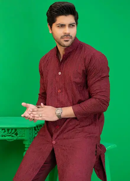  Rang By Ahmad Raza Wash N Wear Fancy Men Kurta Shalwar -  AR5047