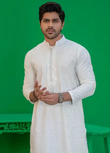  Rang By Ahmad Raza Wash N Wear Fancy Men Kurta Shalwar -  AR5052