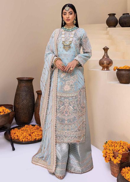 Heritage Collectables By Rang Rasiya Embroidered Organza Suits Unstitched 3 Piece RR21WD 6 Bhed - Wedding Collection
