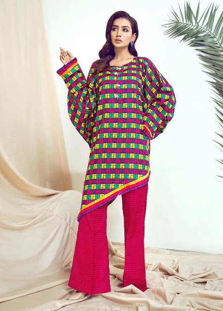 Rangoli by Ittehad Textiles Printed Lawn Suits Unstitched 2 Piece ITD21R 21401A-HPN - Summer Collection