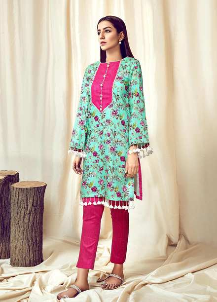 Rangoli by Ittehad Textiles Printed Lawn Suits Unstitched 2 Piece ITD21R 21402A-SGN - Summer Collection
