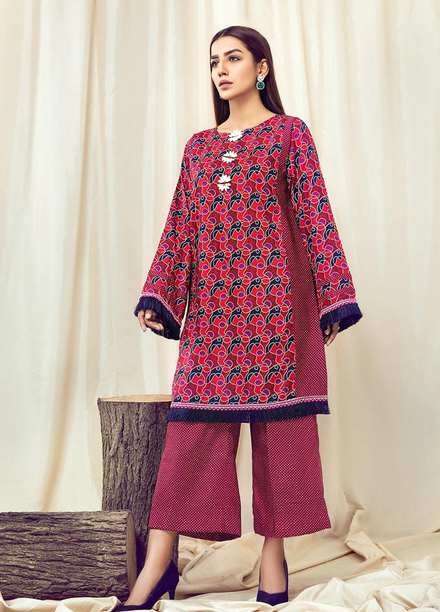 Rangoli by Ittehad Textiles Printed Lawn Suits Unstitched 2 Piece ITD21R 21405A-RED - Summer Collection