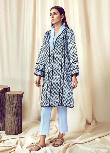 Rangoli by Ittehad Textiles Printed Lawn Suits Unstitched 2 Piece ITD21R 21407C-SKY - Summer Collection