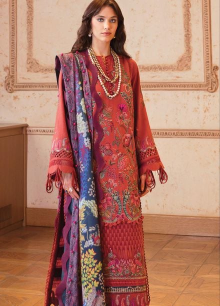 Republic WomensWear Embroidered Khaddar Suits Unstitched 3 Piece RW21W D8 Passerose - Winter Collection