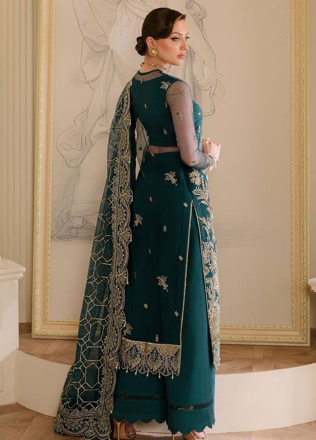 Reve Royal by Fabiha Fatima Pret Embellished Net 3 Piece Suit Sapphire