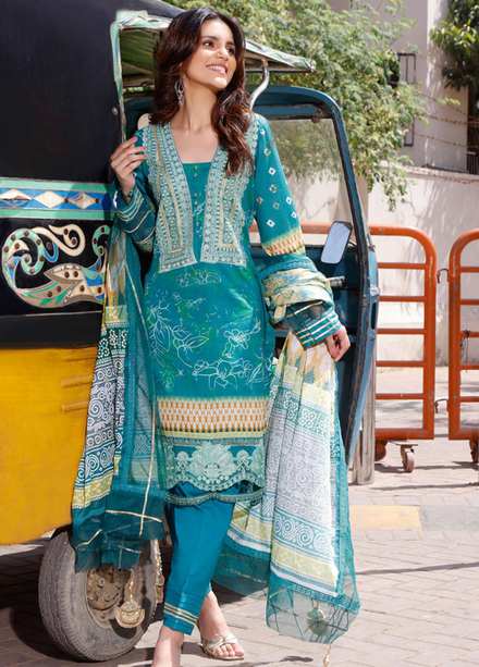 Rung By Al Zohaib Embroidered Lawn Suits Unstitched 3 Piece AZ22R 16 - Summer Collection
