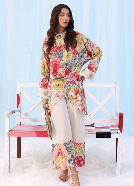 Rush Hour by Musferah Saad Pret Printed Silk 2 Piece Suit Twist of Bloom