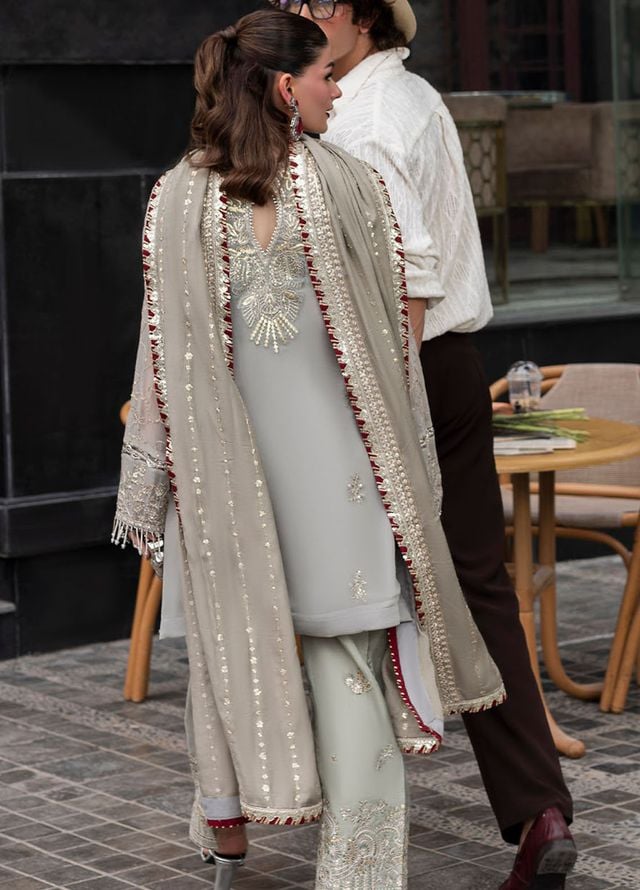 Sahane Embroidered Chiffon Suits Unstitched 3 Piece CT 25007 Dew - Formals Collection