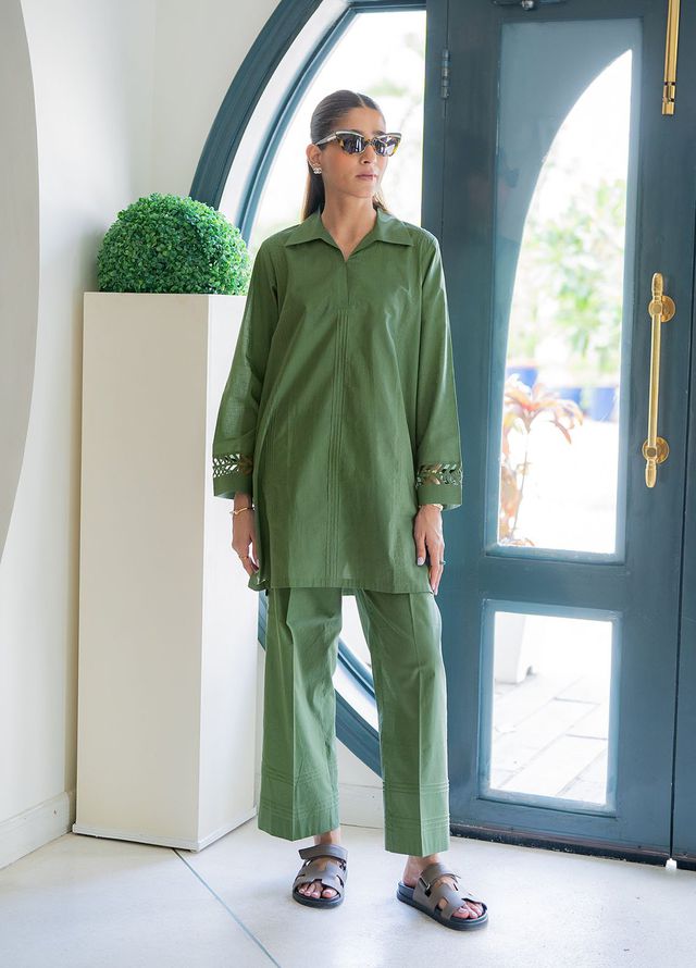 Sahar Pret Embroidered Cambric 2 Piece Suit Jade and Ivy