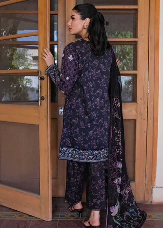 Sahar Pret Embroidered Lawn 2 Piece Suit Midnight Petals