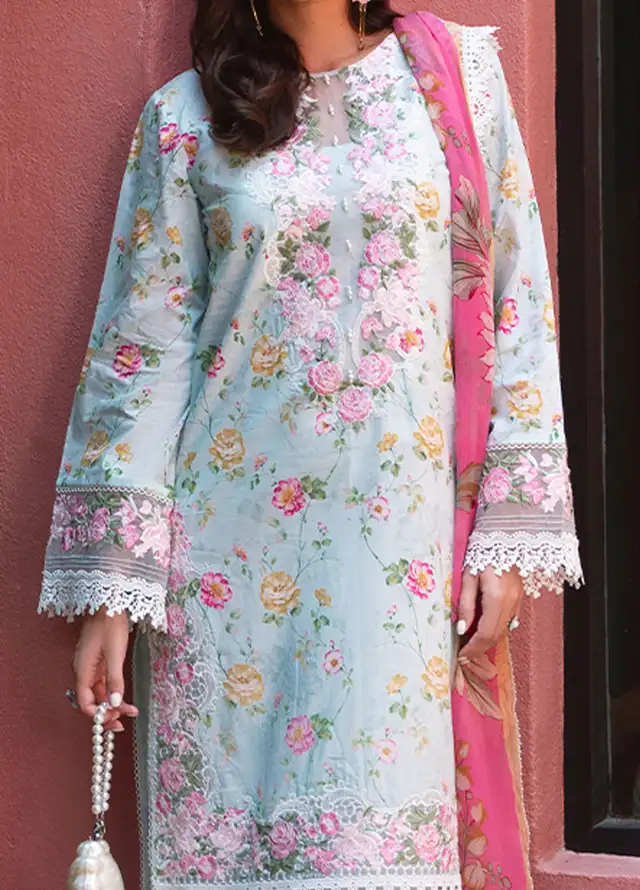 Saira Rizwan Embroidered Lawn Suits Unstitched Lawn SR24L2 D-07 Fanny - Summer Collection