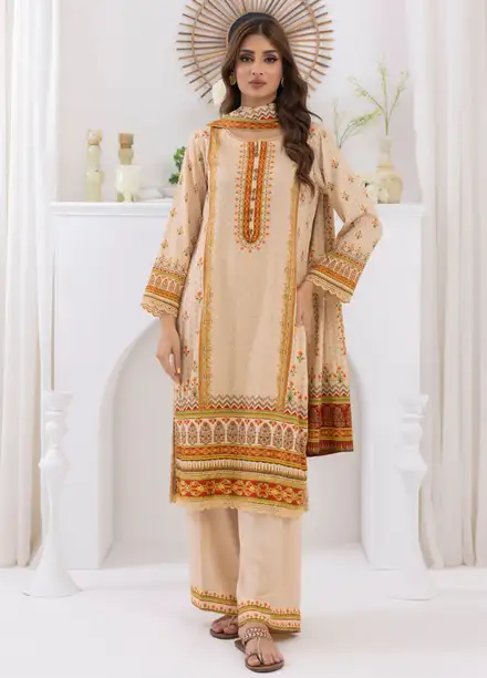 Salina by Regalia Textiles Printed Jacquard Linen Suits Unstitched 3 Piece D-01 - Winter Collection