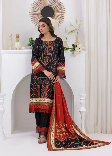 Salina by Regalia Textiles Printed Jacquard Linen Suits Unstitched 3 Piece D-09 - Winter Collection