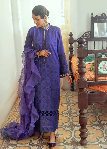 Salitex Embroidered Lawn Suits Unstitched 3 Piece ST22CK WK-01039UT - Festive Collection