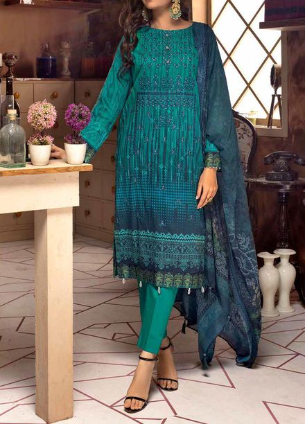Salitex Embroidered Cotton Silk Suits Unstitched 3 Piece SL21CS WK-00880 - Festive Collection
