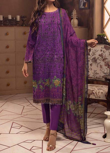 Salitex Embroidered Cotton Silk Suits Unstitched 3 Piece SL21CS WK-00889 - Festive Collection