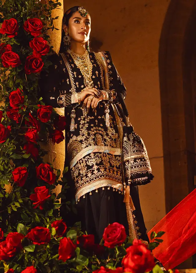 Salitex Embroidered Cotton Net Suits Unstitched 3 Piece WUS3LA23NO8UT - Festive Collection