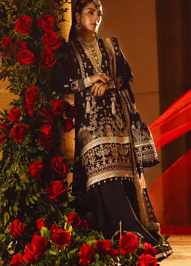 Salitex Embroidered Cotton Net Suits Unstitched 3 Piece WUS3LA23NO8UT - Festive Collection