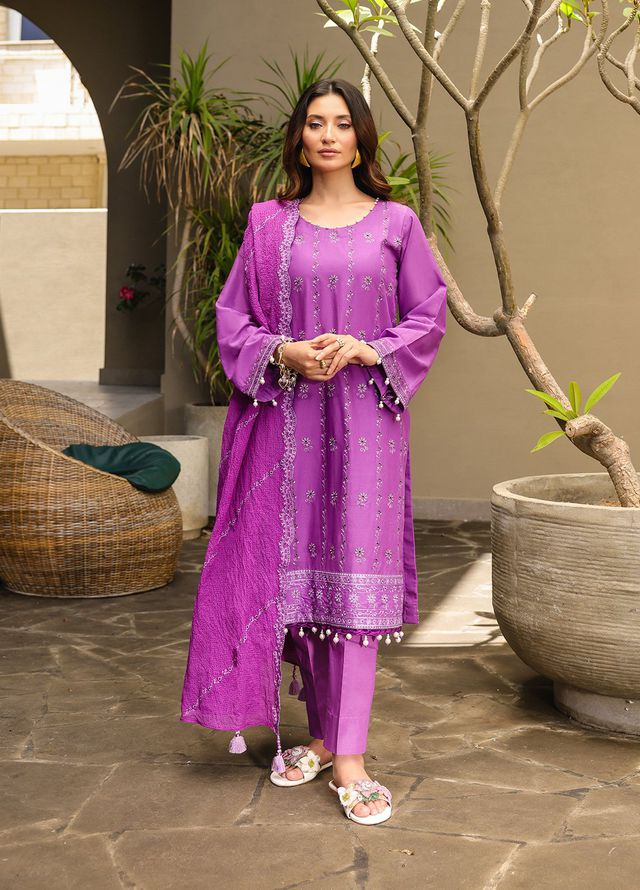 Salitex Embroidered Lawn Suits Unstitched 3 Piece SUNS7ALM050UT - Summer Collection