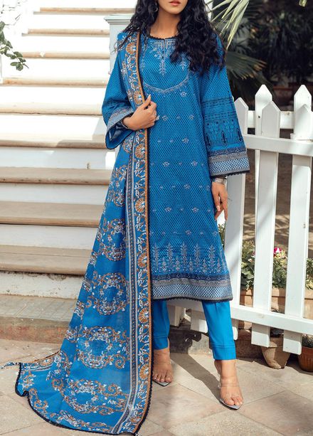 Estela By Salitex Embroidered Lawn Suits Unstitched 3 Piece ST22E WK-00984AUT - Summer Collection