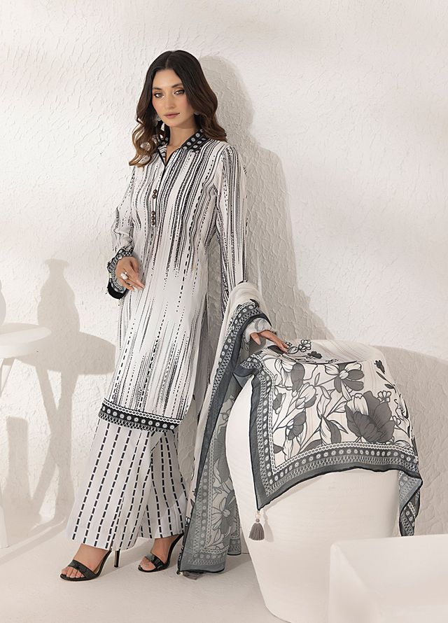 Salitex Printed Lawn Silk Suits Unstitched 3 Piece SUNS7ASI289UT - Summer Collection