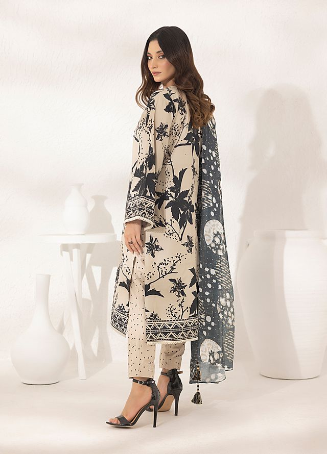Salitex Printed Lawn Silk Suits Unstitched 3 Piece SUNS7ASI291UT - Summer Collection