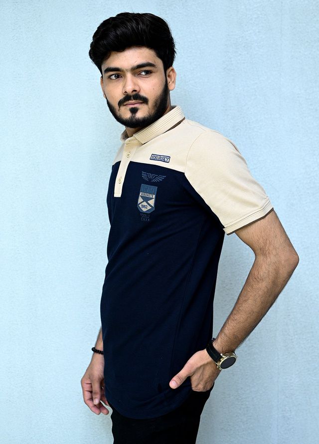 Sanaulla Exclusive Casual Cotton Polo 2026 Navy Blue