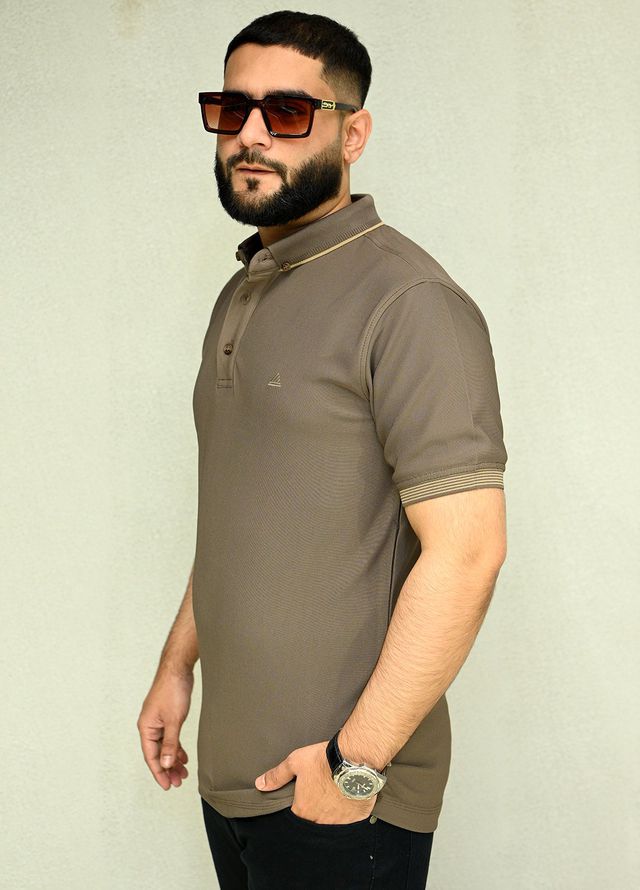Sanaulla Exclusive Casual Cotton Polo 2045 Dark Brown