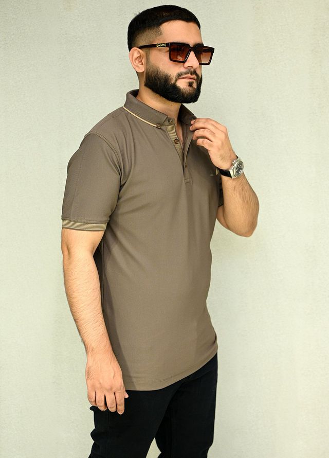 Sanaulla Exclusive Casual Cotton Polo 2045 Dark Brown