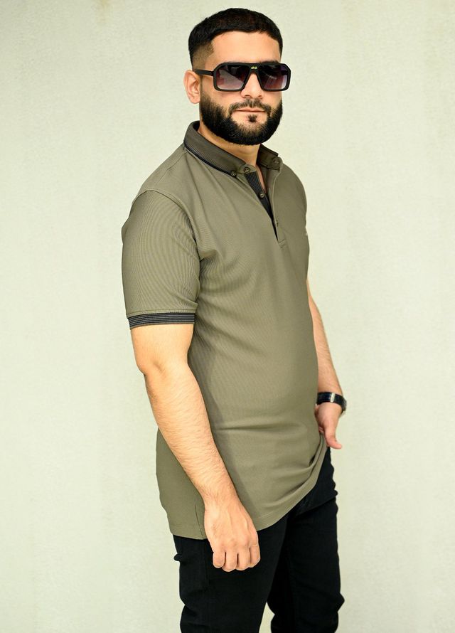 Sanaulla Exclusive Casual Cotton Polo 2045 Dark Green