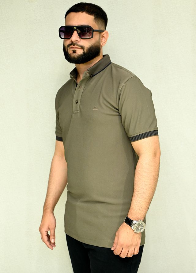 Sanaulla Exclusive Casual Cotton Polo 2045 Dark Green