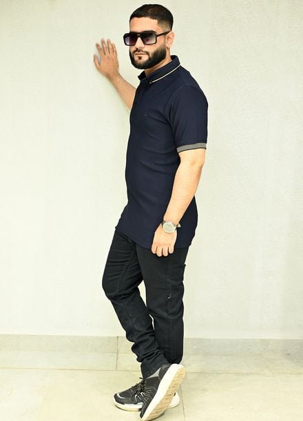 Sanaulla Exclusive Casual Cotton Polo 2045 Navy Blue