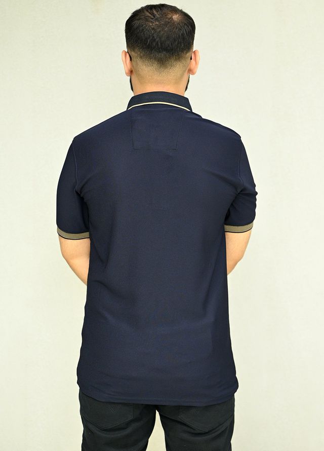 Sanaulla Exclusive Casual Cotton Polo 2045 Navy Blue